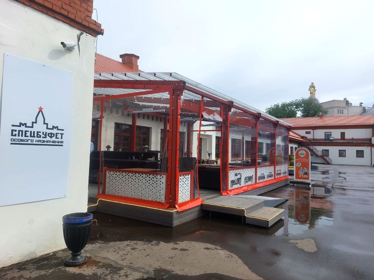 ПВХ шторы для летней террасы кафе в Спас-Клепиках
